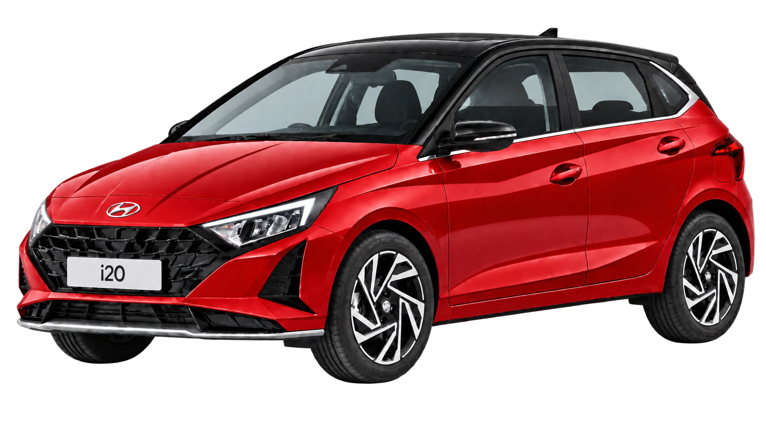 Hyundai i20 — Fiery Red With Abyss Black
