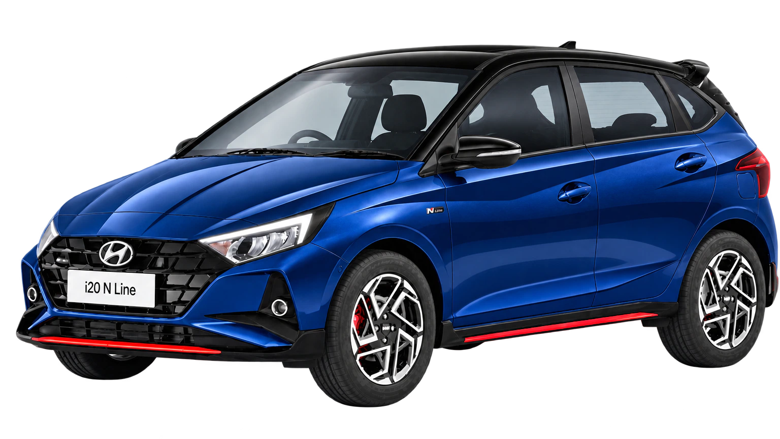 Hyundai i20 N Line — Thunder Blue With Abyss Black